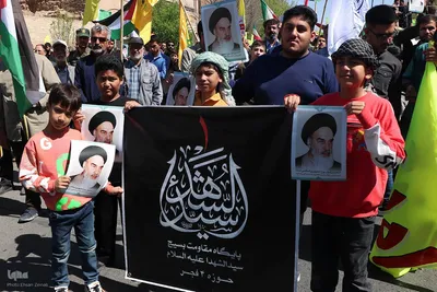 راهپیمایی روز قدس همراه با تشییع دو شهید در یزد‎