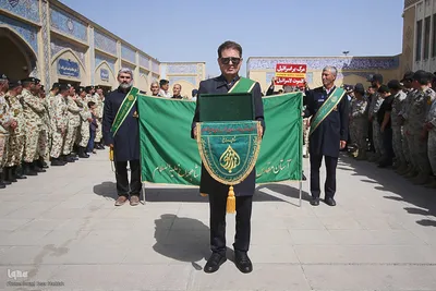 وداع و تشییع تکاور شهید محمد آزادی در حرم شاهچراغ(ع)