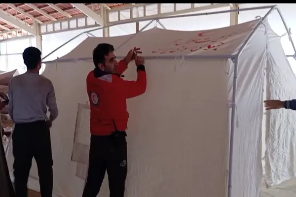 برپایی اردوگاه اسکان اضطراری برای آوارگان سوری در جنوب لبنان