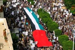 لاکھوں یمنیوں کی فلسطینیوں سے اظہار یکجہتی کیلئے ریلی