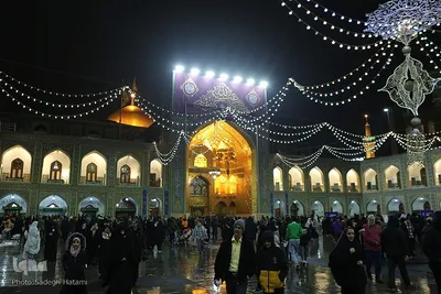 حرم مطهر رضوی در شب نیمه شعبان