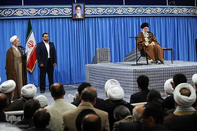 دیدار اعضای کنگره نقش شیعه درگسترش‌علوم‌اسلامی با رهبرانقلاب