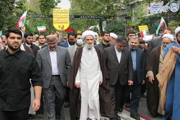 راهپیمایی مردم ساری علیه حمله تروریستی عوامل استکبار در شیراز و آمل