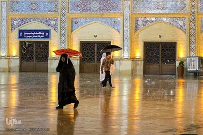 بارش اولین باران پاییزی در آستان حضرت شاهچراغ(ع)