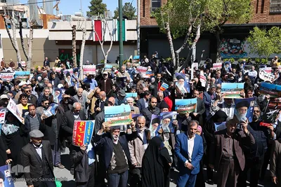 راهپیمایی مردم اصفهان در محکومیت جنایت صهیونیست‌ها در بیمارستان الشفا