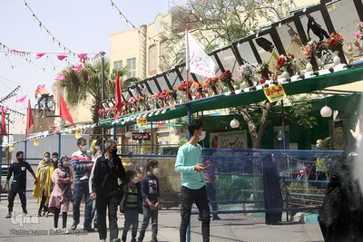 آذین بندی سنتی نیمه شعبان در مسجد موسی ابن جعفر(ع) یزد‎