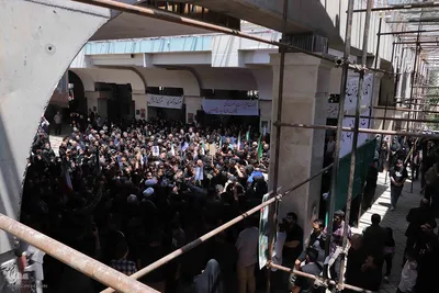 تشییع پیکر دو شهید قرآن آموز در تبریز