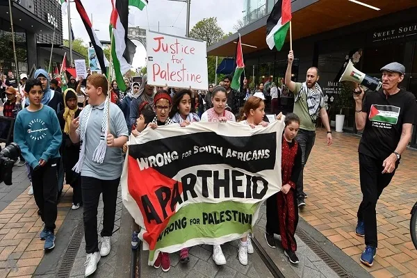 راهپیمایی حمایت از فلسطین در بزرگترین شهر نیوزیلند