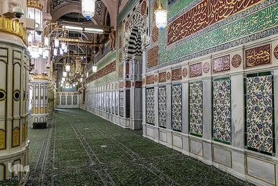 حرم مطهر و نورانی اشرف الانبیاء، حضرت محمد مصطفی(ص) در مدینه منوره