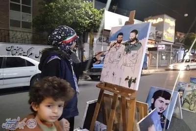 موج پنجاه و هفتمین شب اجتماع مردم  بابلسر  در  میدان شهدای بیت المقدس
