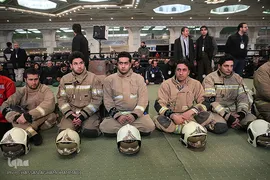 مراسم تشییع ۱۶آتش نشان شهید حادثه  پلاسکو