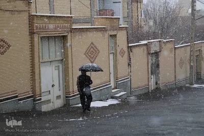 بارش برف در اولین روزهای زمستان در اهر
