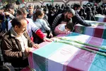 مراسم استقبال از پانزده شهید گمنام در یزد‎‎