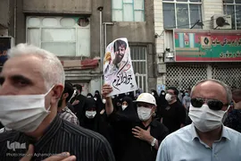مراسم تشییع پیکر مطهر شهید مدافع حرم «جواد الله‌کرم» در محله مهرآباد جنوبی