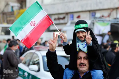 مراسم راهپیمایی یوم الله ۲۲ بهمن در خیابان انقلاب