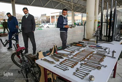 نمایشگاه کشفیات پلیس مشهد در جریان اجرای دهمین مرحله از طرح ثامن
