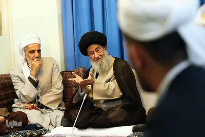 ⁨دیدار علمای اهل سنت کردستان با آیات عظام مکارم شیرازی،علوی گرگانی و جوادی آملی⁩