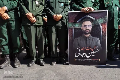 مراسم تشییع پیکر مطهر مدافع امنیت، بسیجی شهید «حسین اجاقی» در تبریز