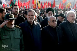 چهره ها در مراسم خاکسپاری شهید س‍پهبد قاسم سلیمانی/ کرمان