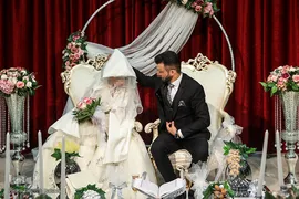 جشن عقد یک زوج جوان به همت خیرین طرح هم نمک موسسه خیریه متوسلین به امام رضا‌(ع)