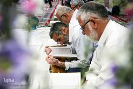 مراسم جزء خوانی قرآن کریم در حرم امام زاده حسن (ع)
