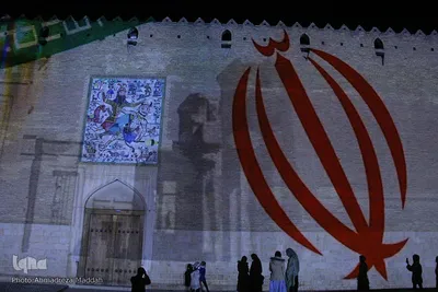 اجرای برنامه ویدئومپینگ بر دیواره ارگ کریم‌خانی شیراز‎‎