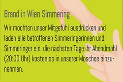 Moschee lädt Brandopfer zum Abendessen ein