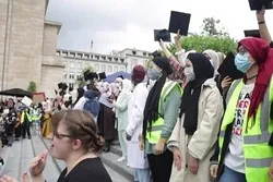 Belçikada hicab qadağasına qarşı etiraz aksiyası - FOTO