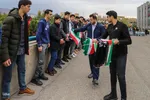زنجیره انسانی دانش آموزان و کادر درمان تبریز در حمایت از مظلومان غزه‎