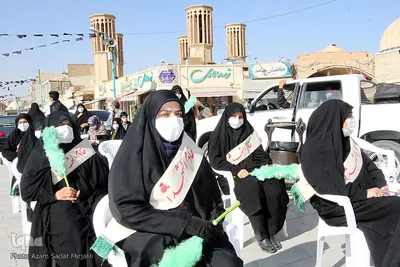 استقبال و تشییع چهار شهید گمنام در یزد‎