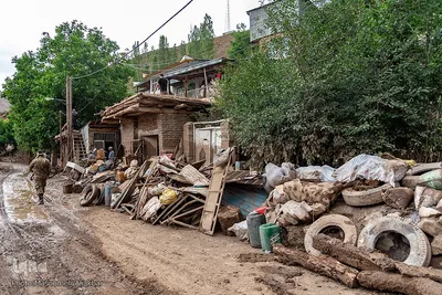 خسارات سیل در روستای ناریان طالقان