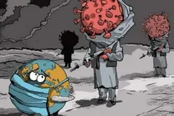 Un journal hindou publie une caricature montrant un coronavirus en tenue musulmane!