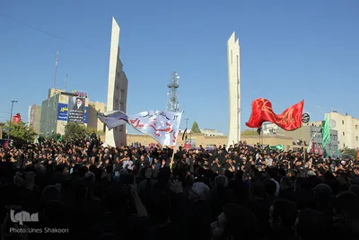 دسته بزرگ عزاداری حسینیه اعظم زنجان در روز تاسوعا