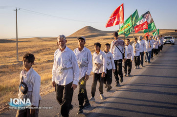 Pilgrims March toward Imam Reza Shrine