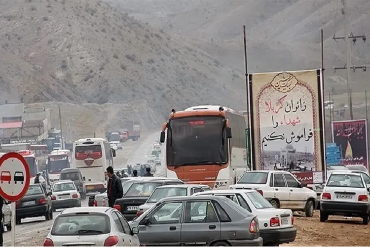 افزایش ۷۵ درصدی تردد از جاده‌های کرمانشاه در ایام اربعین