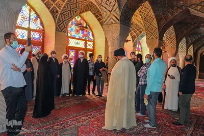 بازدید شرکت کننده طلاب حاضر در دوره تربیت مربی بین‌الملل از مسجد نصیرالملک شیراز ‎‎