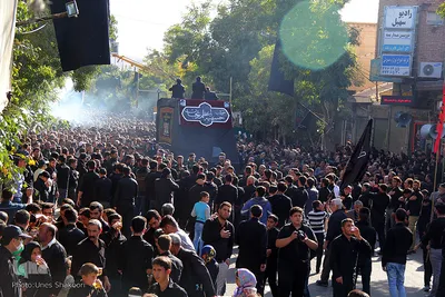 دسته بزرگ عزاداری حسینیه اعظم زنجان در روز تاسوعا