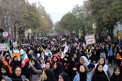 حضور پرشور مردم اهر در راهپیمایی 13 آبان