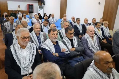 آیت‌الله محمدباقر محمدی لائینی در دیدار اعضای ستاد بزرگداشت هفته دفاع مقدس و جمعی از پیشکسوتان جهاد و مقاومت