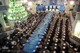 مراسم جزء خوانی قرآن کریم در مصلی امام علی(ع) حرم مطهر حضرت عبدالعظیم حسنی (ع)