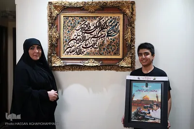 همسر و فرزند شهید مدافع حرم «تقی ارغوانی» 