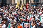 راهپیمایی مردم کرج علیه تهاجم رژیم صهیونیستی به ایران‎