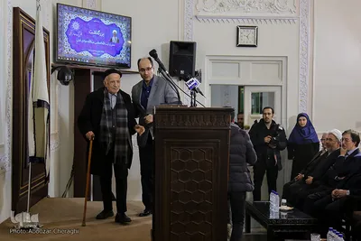 مهدی محقق در مراسم بزرگداشت آیت‌الله جوادی‌آملی