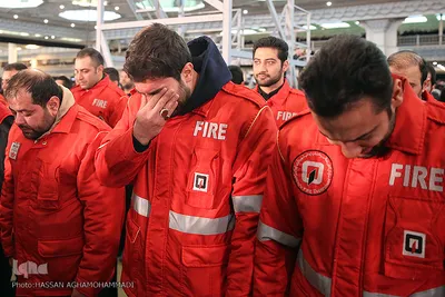مراسم تشییع ۱۶آتش نشان شهید حادثه  پلاسکو
