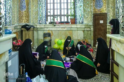 مراسم جشن تکلیف 42 دختر در امامزاده پنج تن لویزان