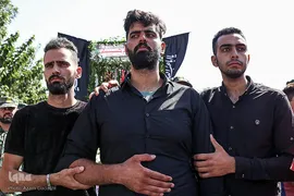 مراسم تشییع پیکر مرزبان شهید «مهدی محمدی نسب» در قزوین
