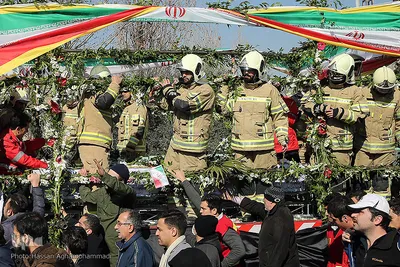 مراسم تشییع ۱۶آتش نشان شهید حادثه  پلاسکو