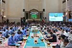 محفل انس با قرآن دانش‌آموزان شیرازی در سومین حرم اهل‌بیت علیهم السلام