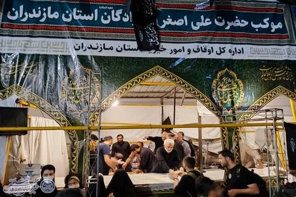 حضور سردار امین شریعتی، فرمانده محور سامرا و بلد در موکب اوقاف و امورخیریه مازندران