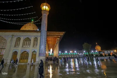 شب بارانی پاییزی در حرم حضرت شاهچراغ (ع)